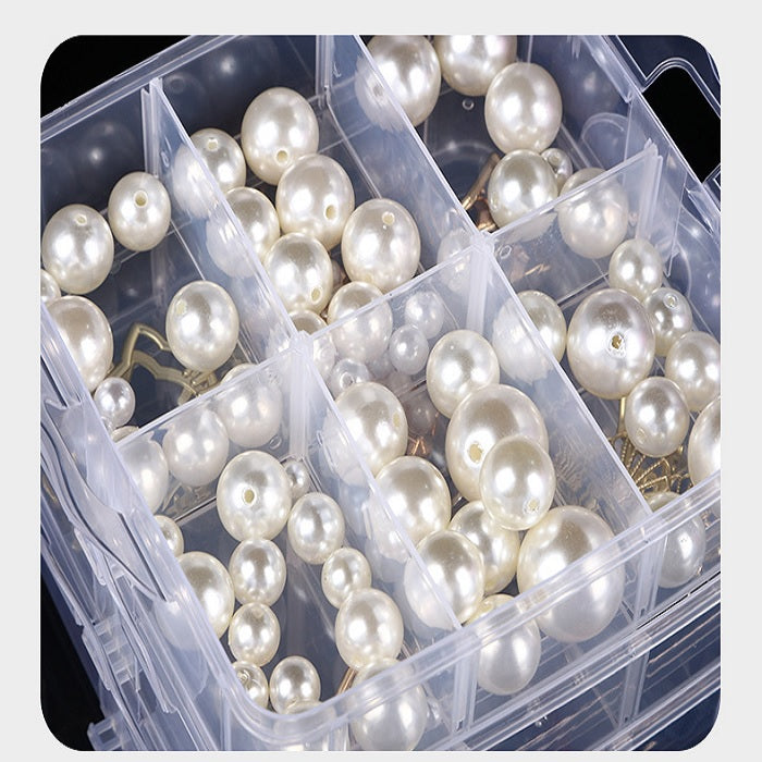 2-Layer 12-Grid Transparent Storage Box – Portable Detachable Organizer for Jewelry, Sewing, Buttons, Earrings, Hair Accessories & More (Pack of 1)