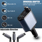 SMARTUNO™ 4 in 1 Retractable cables 2 Type C and iOS Fast Charging Car Phone Charger