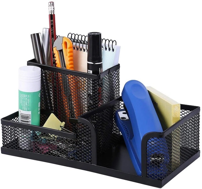 3 Compartment Metal Desktop Stand