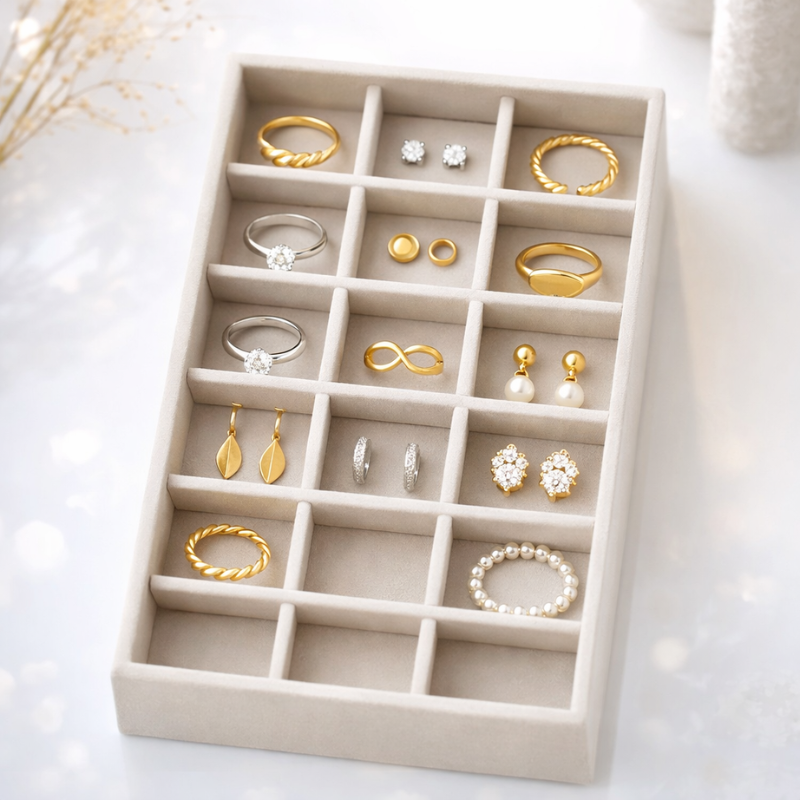 Jewelry Organizer Tray – Elegant Storage Tray for Rings, Earrings & Small Accessories