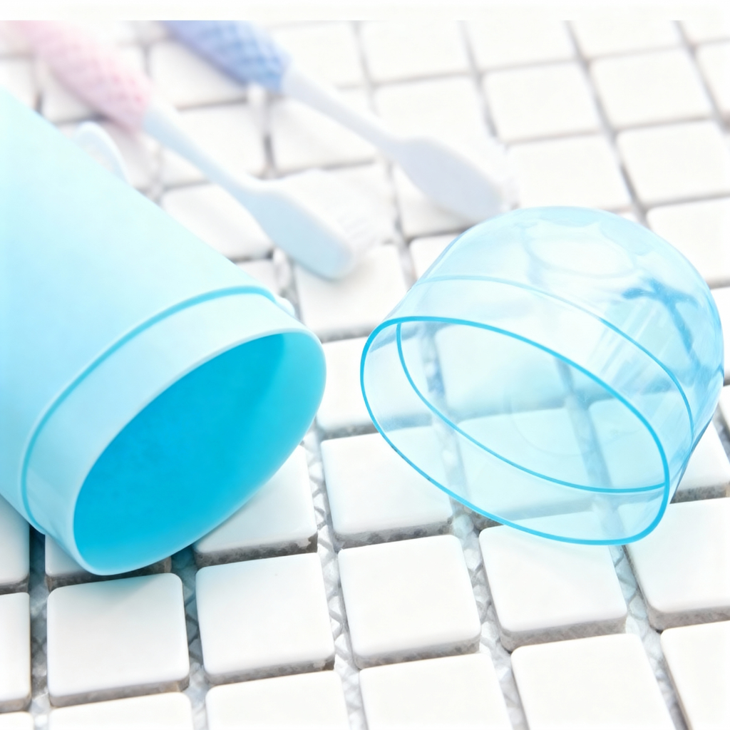 Portable Travel Toothbrush Storage Case – Durable & Lightweight Plastic Toothbrush Holder for Bathroom, Travel & Camping (Random color-Pack of 1)