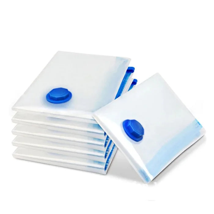 Vacuum Storage Bags Set of 5 with Pump – Air-Tight Compression Bags for Clothes, Blankets & Travel Storage (2 Small, 2 Medium, 1 Large)