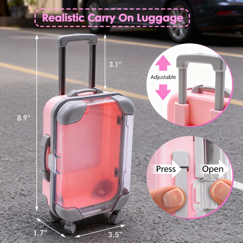 Cute Mini Suitcase Storage Box – Travel Organizer, Coin Bank & Gift Toy for Girls - Portable Cosmetic & Jewelry Holder