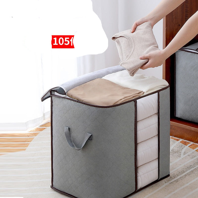 Vertical Quilt Storage Bag with Transparent Window – Foldable Organizer for Bedding & Winter Clothes (Pack of 1)