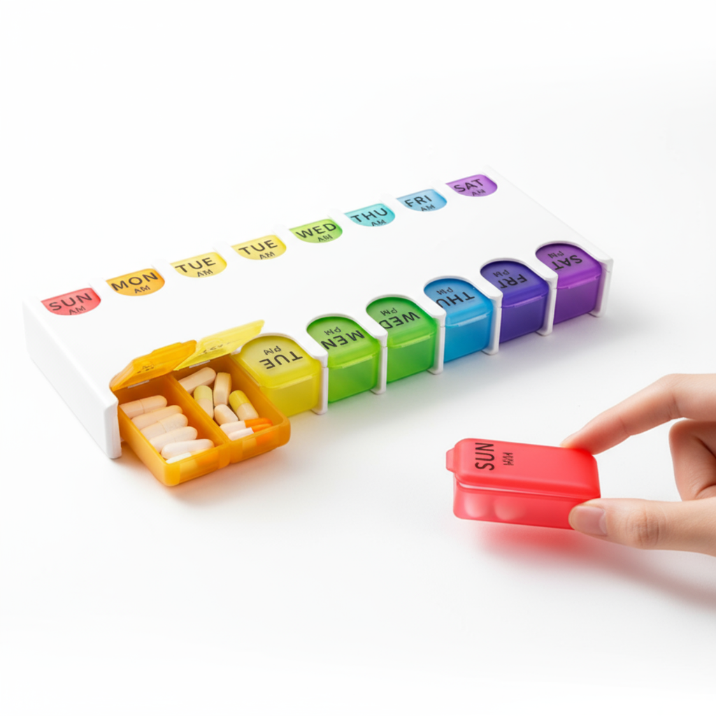 Travel Pill Organizer – 7-Day Moisture-Proof Weekly Medicine Case | Portable Pill Box for Home, Travel, Office & Gym Use