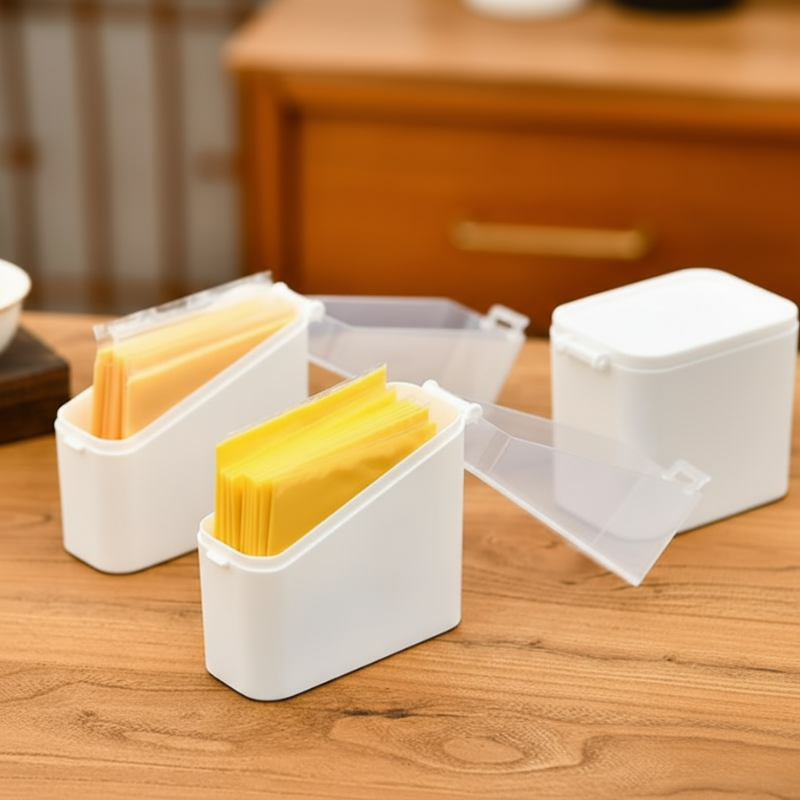 Sliced Cheese Container – Clear Food Grade Fridge Saver -Refrigerator Container (Pack of 1)