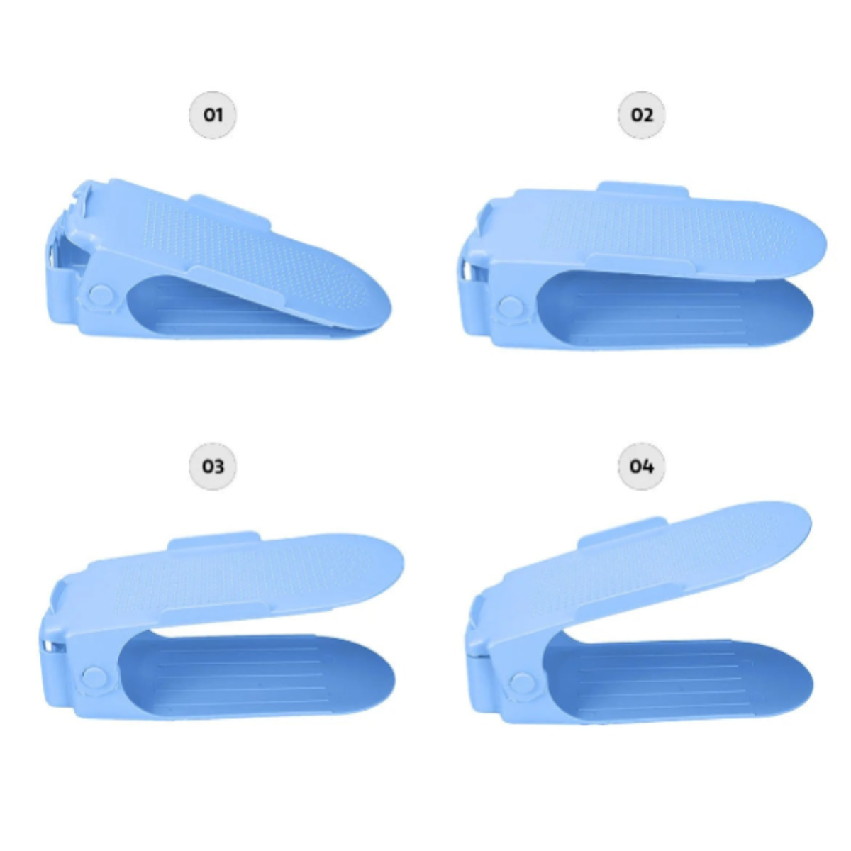 Shoe Slots Organizer – Space Saving Double Layer Adjustable Shoe Rack for Closet & Shelf (Random Color-Pack of 1)