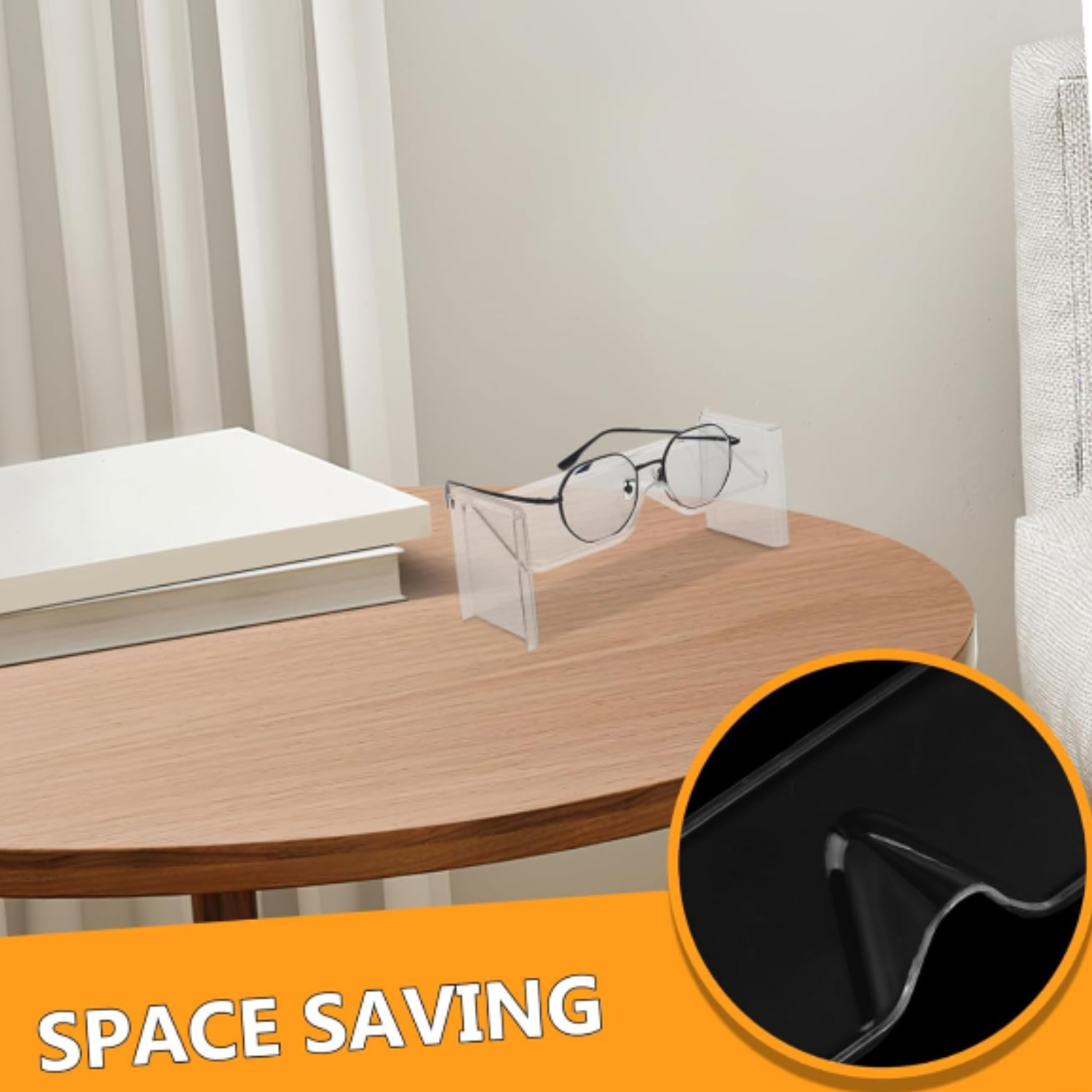 Transparent Sunglass Organizer – Eyeglass Storage Rack & Display Stand for Sunglasses, Spectacles & Eyewear (Pack of 2)