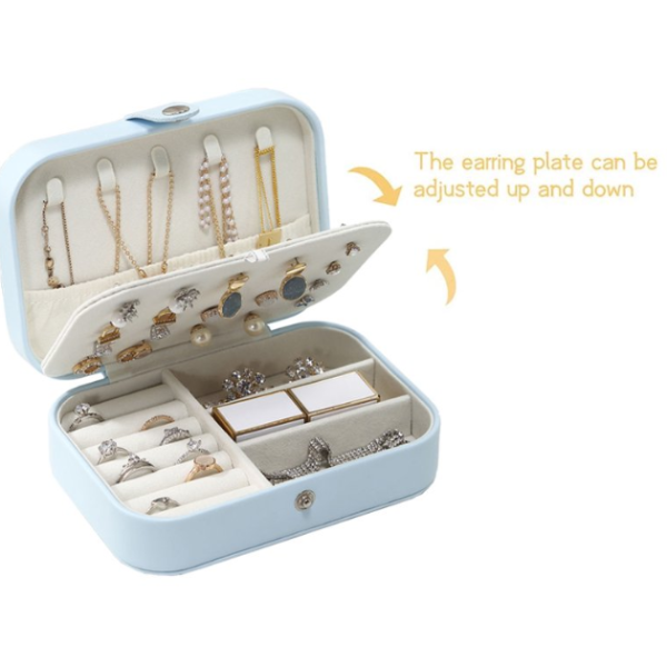 Large Capacity PU Leather Jewelry Organizer Box – Travel-Friendly Storage Case for Earrings, Rings, Necklaces & Bracelets (Random color-Pack of 1)
