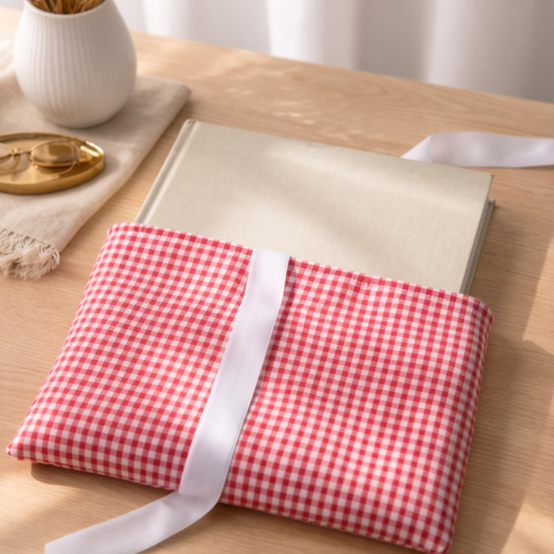 13-Inch Gingham Laptop & Book Cover Sleeve – Stylish Protective Sleeve for Laptop, Notebook & Books