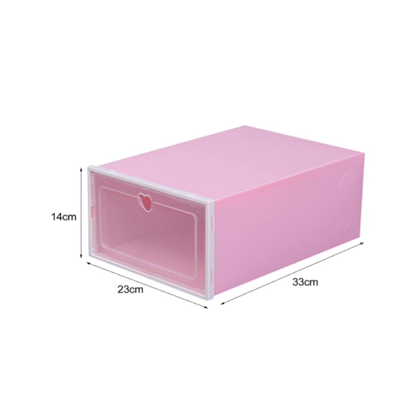 Shoe Storage Box – Stackable Plastic Shoe Organizer with Transparent Design (Random Color-Pack of 1)