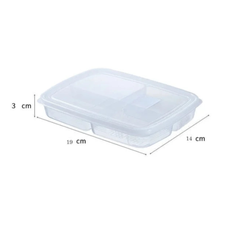 4 Compartment Food Storage Box – BPA-Free Plastic Meal Organizer for Snacks, Dry Fruits, Lunch & Kitchen Storage (1 Pc)