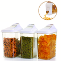 Anjani Smart Pour Airtight Cereal & Grain Storage Containers – Set of 2 Food Dispenser Boxes with Easy Pour Lid