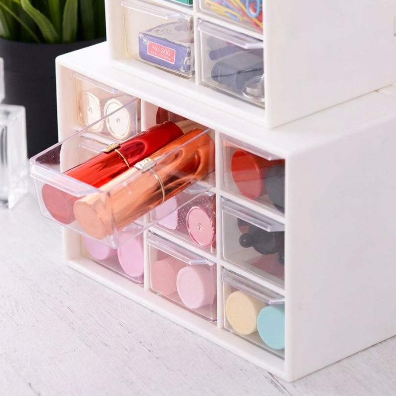 9-Drawer Storage Cabinet Organizer – Multi-Purpose Plastic Storage Unit (Random Color-Pack of 1)