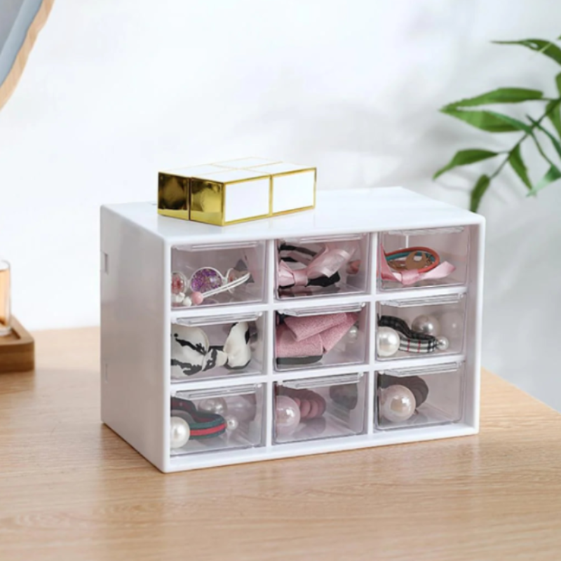 9-Drawer Storage Cabinet Organizer – Multi-Purpose Plastic Storage Unit (Random Color-Pack of 1)