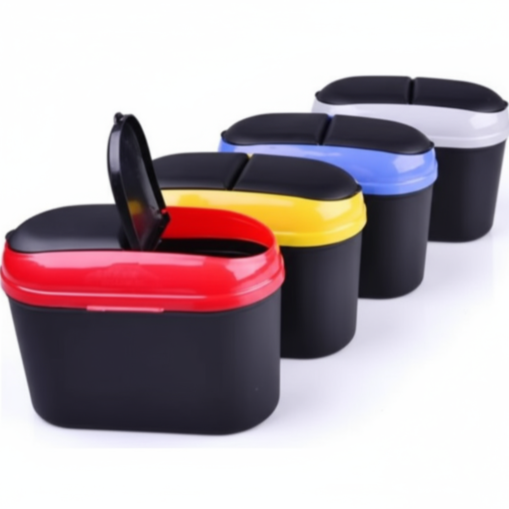 2-Way Lid Car Dust Bin – Multifunctional Garbage Organizer for Car & Vehicle (Random color-Pack of 1)