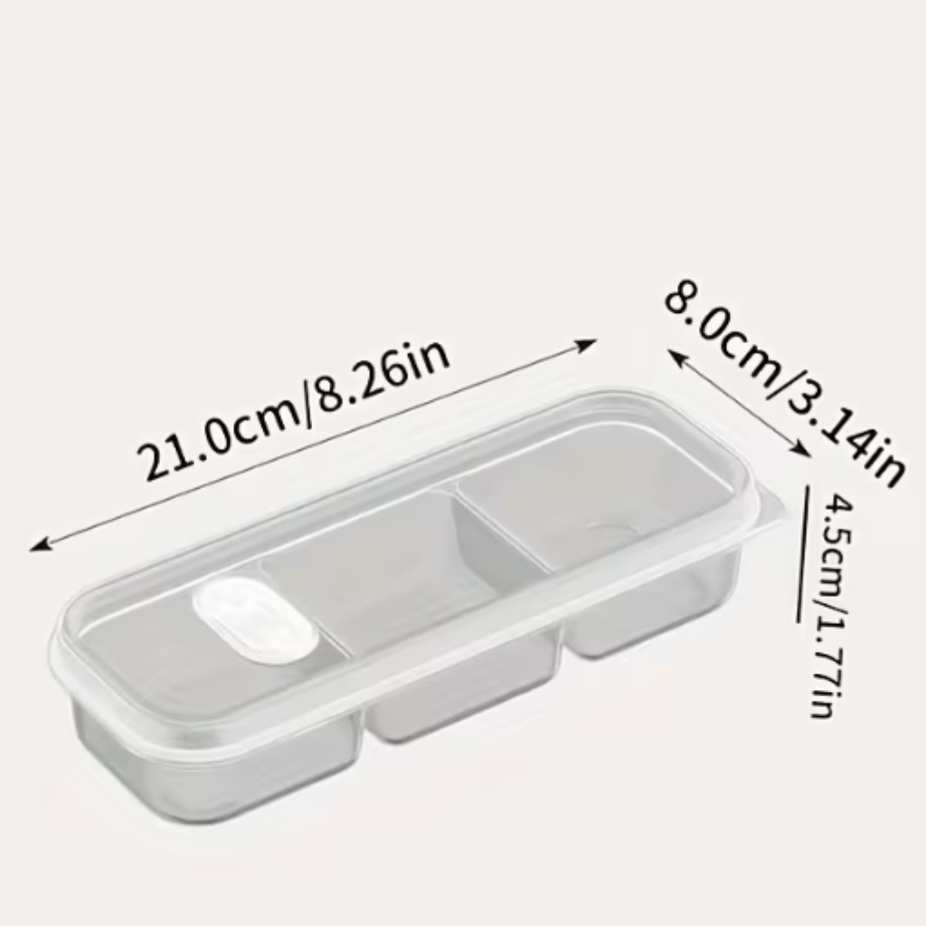 Leakproof PP Food Containers – 3 Compartment Lunch Boxes with Soft Seal Lids, Stackable Fridge Organizer (Pack of 1)