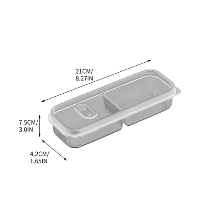 2 Compartment Freezer Storage Containers – Airtight Leak-Proof Food-Grade Meat Organizer with Divider (Pack of 1)