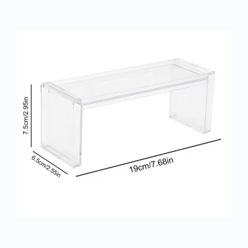 Transparent Stackable Desktop Storage Rack – Multi-Purpose Organizer for Office, Makeup & Home (Pack of 1)