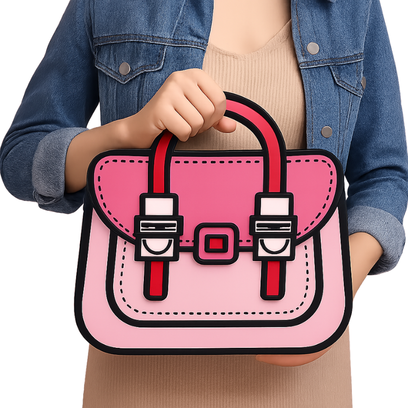 Large Party Favor Bag with Handle – Durable Plastic Goodie Bag for Candy, Cookies, Snacks, Jewelry & Return Gifts (Pack of 1)