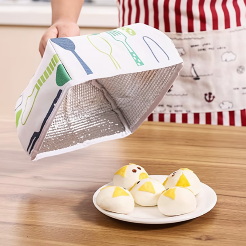 Insulated Food Cover | Foldable Thermal Food Cover for Roti, Chapati & Meals | Keeps Food Warm & Fresh (Random Print-Pack of 1)