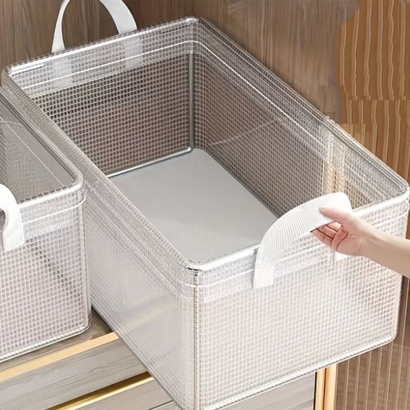 27L Transparent Storage Basket – Large Plastic Organizer for Clothes, Toys, Kitchen & Household Items(Pack of 1)