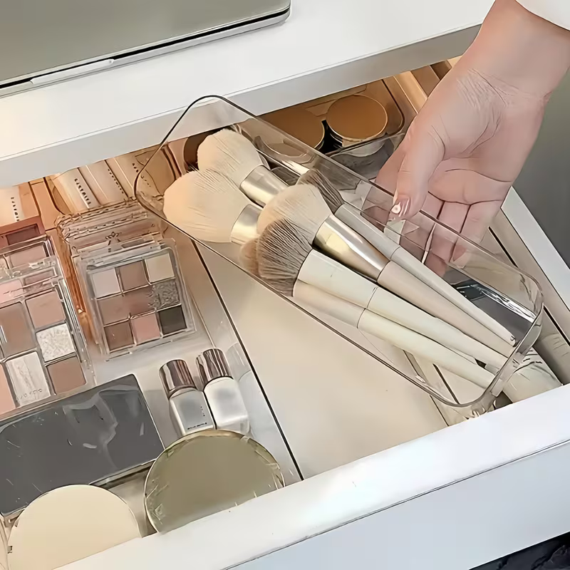 7-Piece Clear Drawer Organizer Tray Set - Multipurpose Storage Set for Kitchen, Home & Office