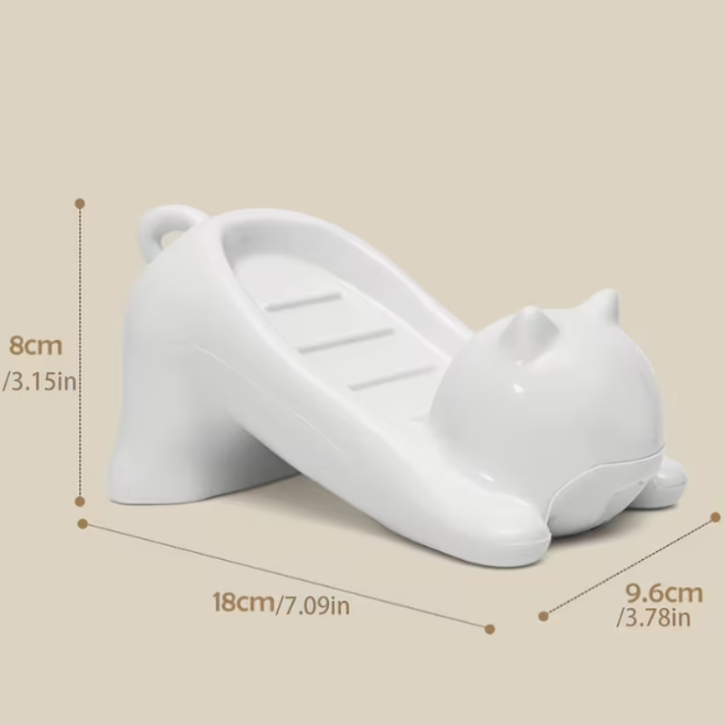 Dog Shaped Soap Dish Tray – Cute Bathroom Soap Holder with Drainage | Durable Plastic Soap Stand for Bathroom & Kitchen
