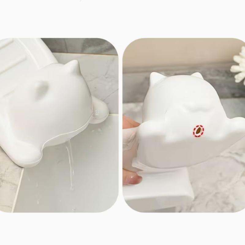 Dog Shaped Soap Dish Tray – Cute Bathroom Soap Holder with Drainage | Durable Plastic Soap Stand for Bathroom & Kitchen