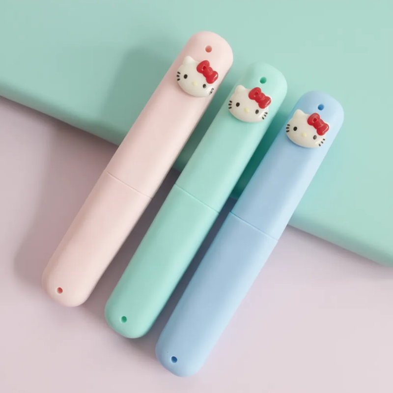 3 Pcs Hello Kitty Toothbrush Cover | Cute Cartoon Toothbrush Cover | Travel Hygiene Toothbrush Protector (Random Colors)