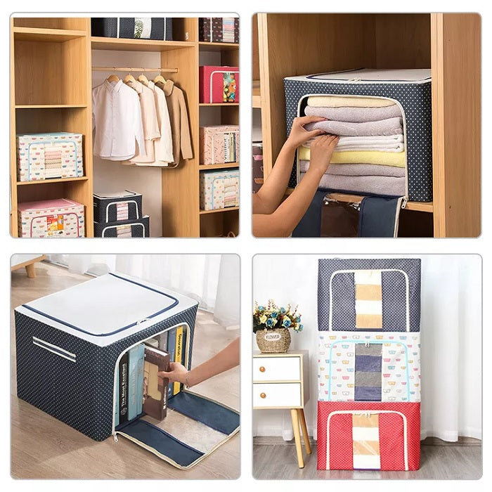 66L Large Storage Box – Durable Plastic Organizer with Lid for Home, Office & Garage (Random Colour-Pack of 1)