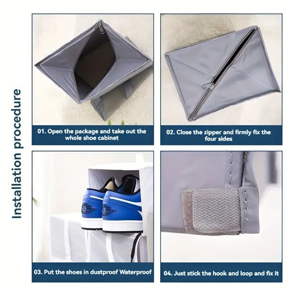 Foldable Shoe Box – Space-Saving Shoe Storage Box with Mesh Design for Closet, Home & Small Spaces (Pack of 1)