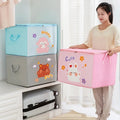 Large Capacity Cartoon Quilt Storage Bag – Durable Clothes & Bedding Organizer (Random Print)