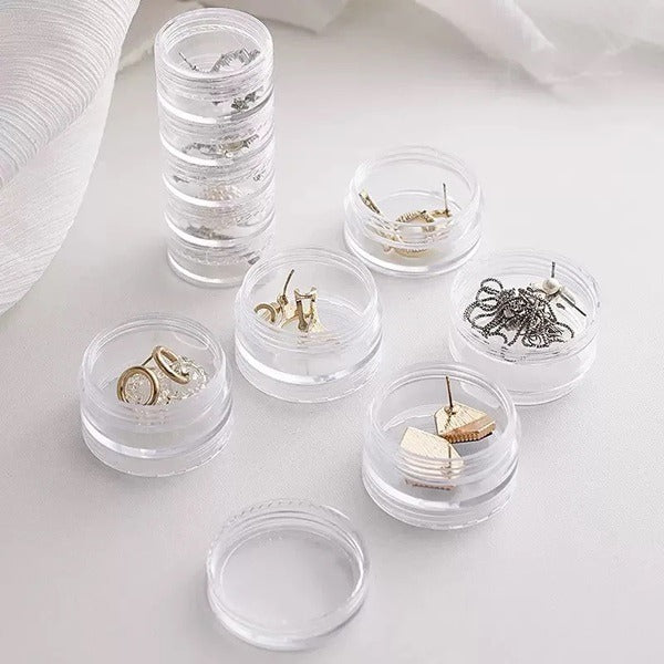 5 Layer Clear Plastic Jewelry Storage Box – Stackable Organizer for Earrings, Rings, Beads & Small Accessories (Pack of 1 Pc)
