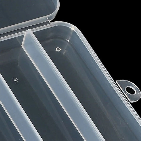 5 Grid Clear Storage Box – Transparent Hard Plastic Organizer for Jewelry, Crafts & Small Items  (Pack of 2)
