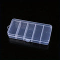 5 Grid Clear Storage Box – Transparent Hard Plastic Organizer for Jewelry, Crafts & Small Items  (Pack of 2)