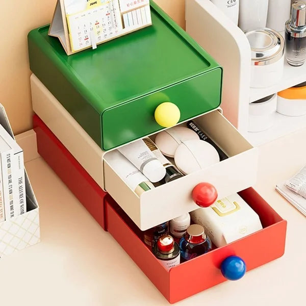 Large Capacity Desk Organizer Box (Random Design) - 1 Pc