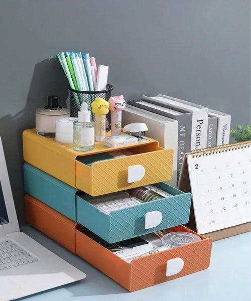 Large Capacity Desk Organizer Box (Random Design) - 1 Pc