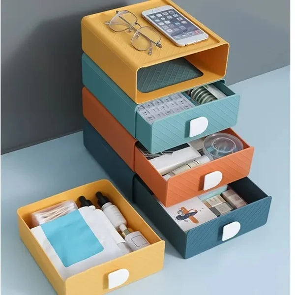 Large Capacity Desk Organizer Box (Random Design) - 1 Pc