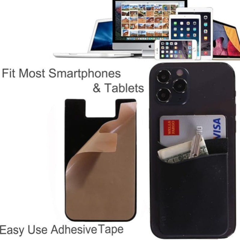 Stick-On Phone Wallet – Card Holder Pouch for Back of Mobile Case