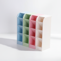 4 Grid Desktop Pen & Cosmetic Holder – Multi-Purpose Desk Organizer for Stationery & Makeup (Random Color-Pack of 1)