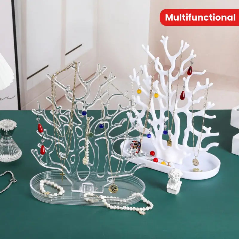 Elegant Coral Jewelry Rack – Stylish Organizer for Necklaces & Earrings