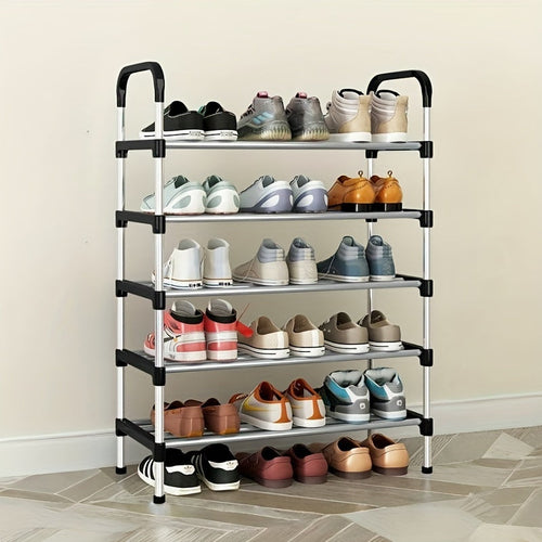 5-Layer Iron Alloy Shoe Organizer – Sturdy, Space-Saving Storage Shelf for Home, Closet & Entryway