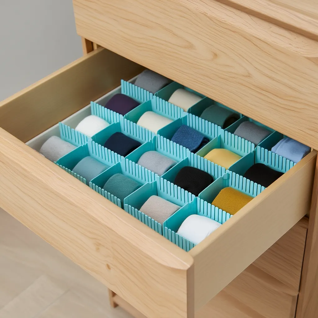 Drawer Organizer & Divider Set of 8 – Adjustable Storage Grid for Home, Kitchen & Makeup Drawers (Random color)