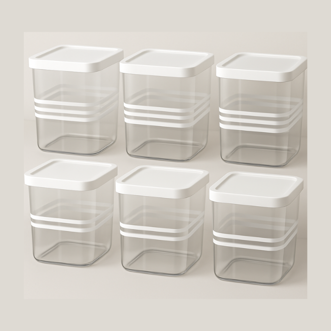Fridge Storage Boxes –  Food Storage Containers for Kitchen, Refrigerator & Pantry Organization (Pack of 6)