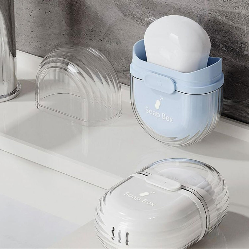 Portable Soap Dish Sealed Storage Box – Travel & Home Bathroom Soap Organizer (Random Color-Pack of 1)
