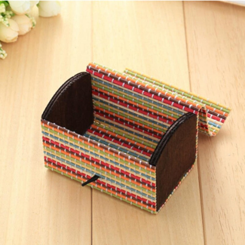 Bamboo Jewellery Box – Elegant Natural Bamboo Storage Case for Rings, Earrings & Accessories (Random color-Pack of 1)