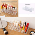 24 Cavity Lipstick Organizer – Transparent Plastic 24 Grid Cosmetic Holder Stand for Lipstick, Lip Gloss & Nail Polish Storage