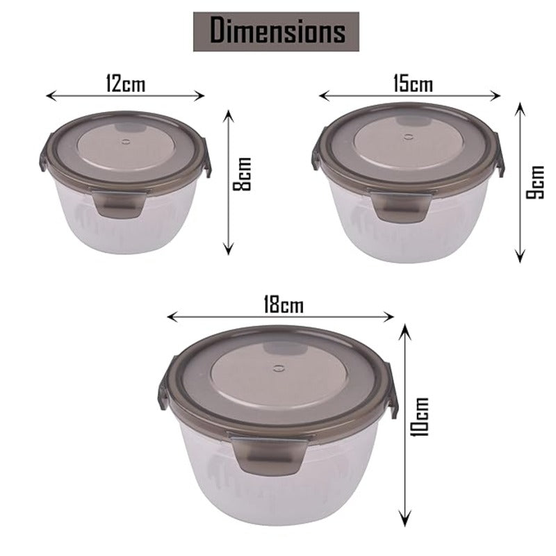 Anjani 3-Piece Food Storage Container Set – Airtight, BPA-Free Plastic Kitchen Organizer for Pantry & Fridge